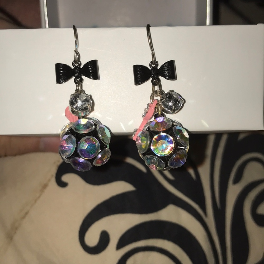Disco ball dangling earrings
